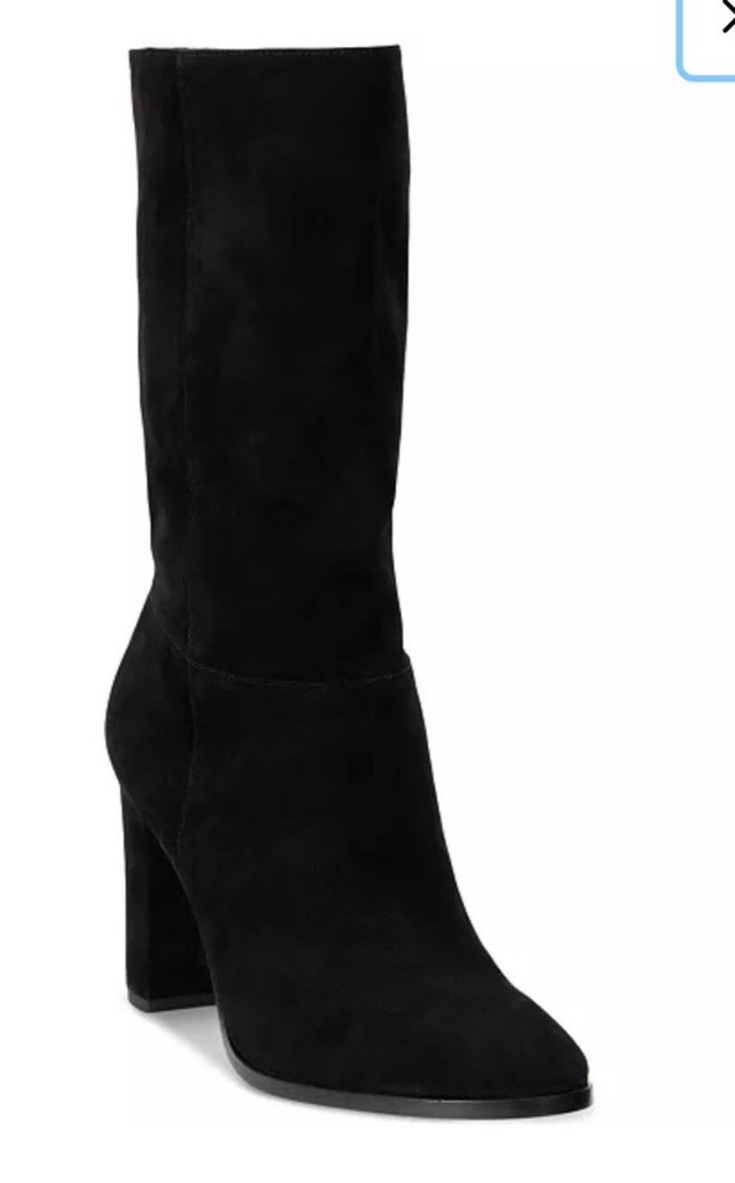 NEW Lauren Ralph Lauren Artizan II Mid Calf Boots US 5.5 B Black Suede
